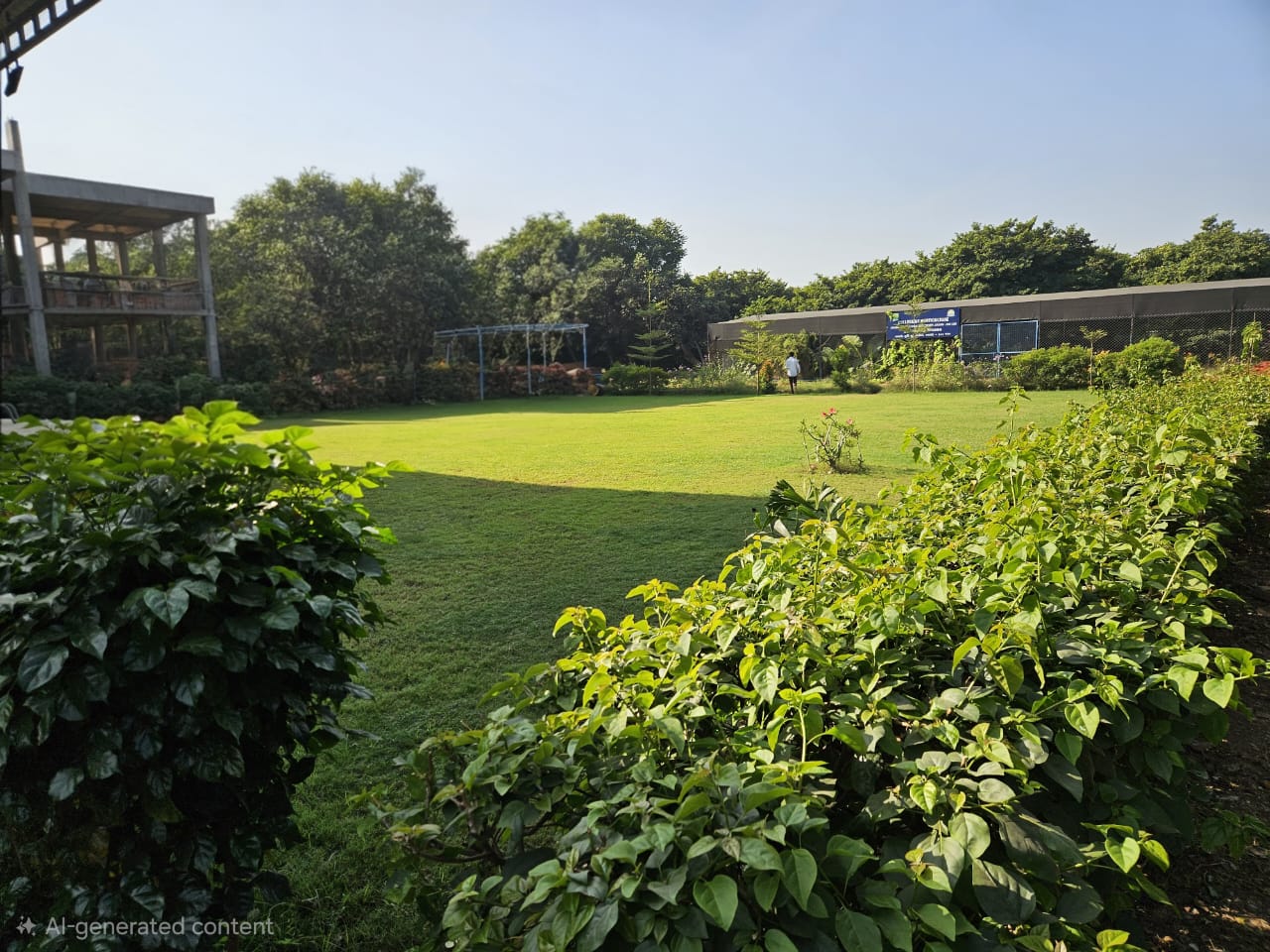 Well maintained garden lawn and hedges